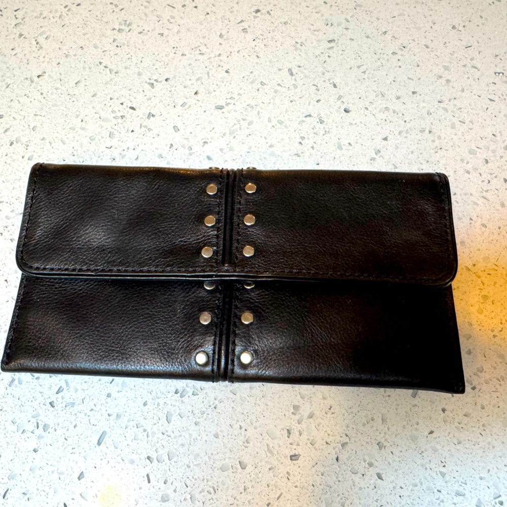 Michael Kors NWOT Black Leather Wallet with silver studs/hardware